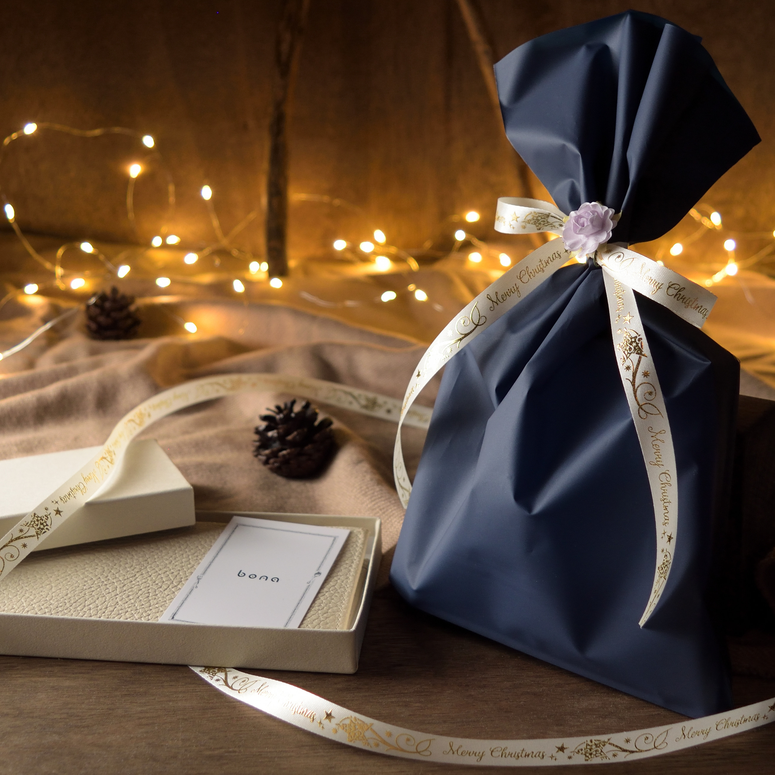 大きな小銭入れのL字ファスナー長財布 イタリアンレザー【レッド / ブラック】