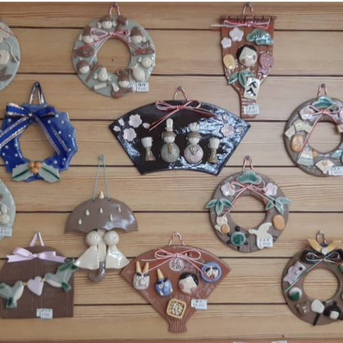 陶器 壁掛け☆お正月飾り 干支＊在庫1点あり その他置物 さくら