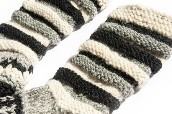 手編みウールニットソックス/ストライプソックス/ウールかぎ針編みストッキング/暖かいウールソックス - ノルディックフェアアイラ 3枚目の画像