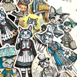 送料無料【S426コラージュ素材】海外PETステッカー 女子 人物 マステ