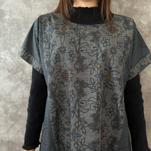 着物リメイクチュニック & スヌード〜四季で心地良い上質大島紬素材