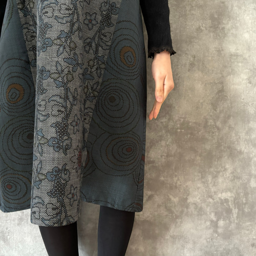 着物リメイクチュニック & スヌード〜四季で心地良い上質大島紬素材