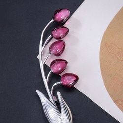 鈴蘭の花のシルバーブローチ- 優雅な雰囲気を演出するオシャレアイテムC031 8枚目の画像
