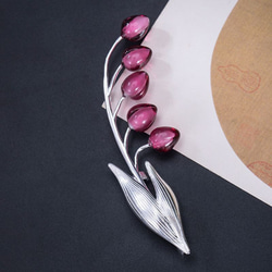 鈴蘭の花のシルバーブローチ- 優雅な雰囲気を演出するオシャレアイテムC031 1枚目の画像