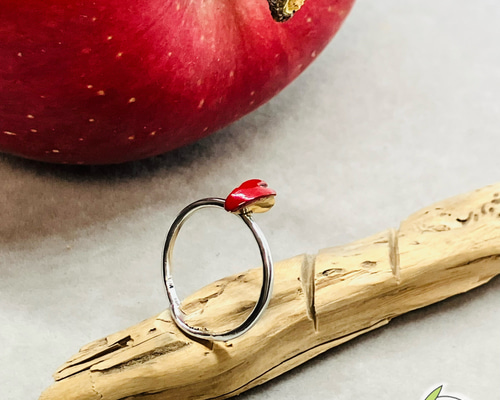 k18 リング　りんご　ゆらゆら フルーツ シトリン ミカン みかん pine K10 K18 Pt900 リング