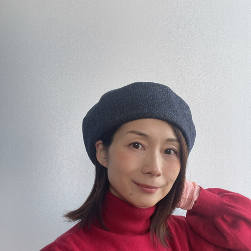 受注製作】 サニーサークルベレー ベレー帽 ブラック 黒