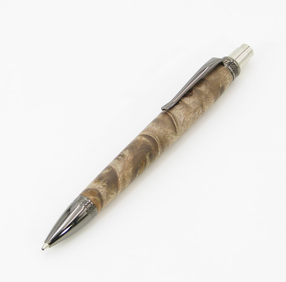 木軸ノック式ボールペン　黄金樟　マーブルウッド　パーカータイプ 2枚目の画像