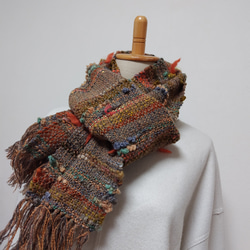 手織りのマフラー　秋の山カラー 5枚目の画像