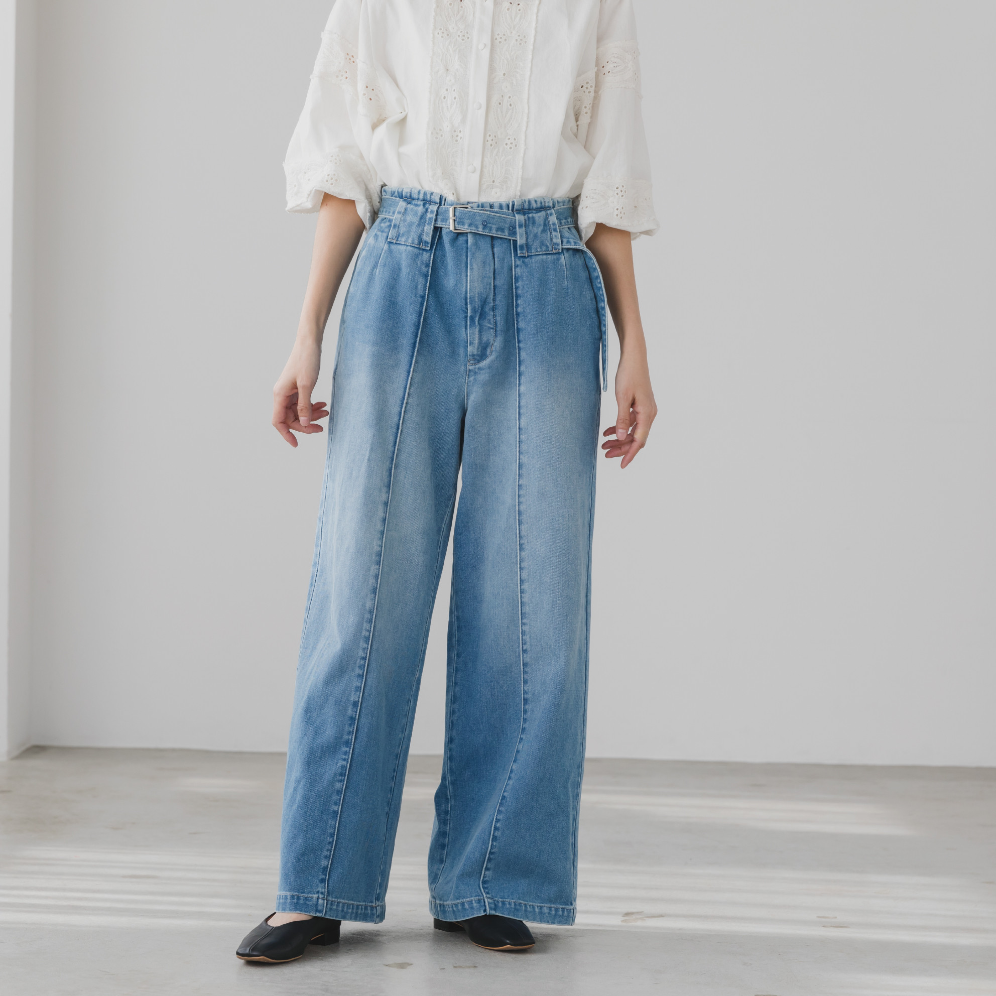 【オールシーズン・デザインデニム/拘りの上品なエット】【ユーズドブルー】【丈が選べる】10_10.5oz　トラッドデニム