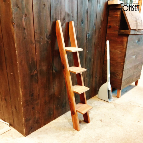 ミニラダーラック4段 オークcol. 棚・シェルフ・ラック 工房ONSET 通販