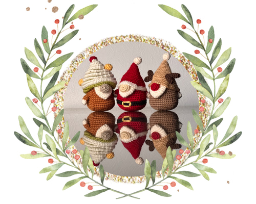 期間限定セール！】クリスマス ノーム♪ あみぐるみ・飾り【全3種類