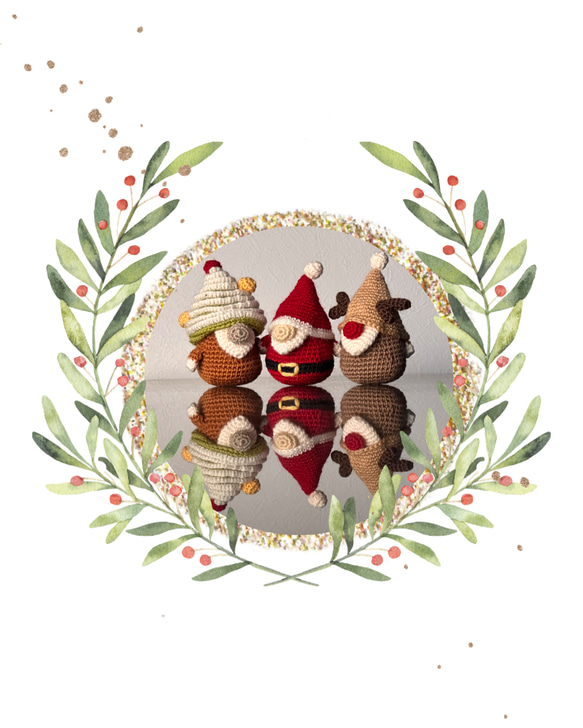クリスマス ノーム♪ あみぐるみ・飾り【全3種類】 あみぐるみ