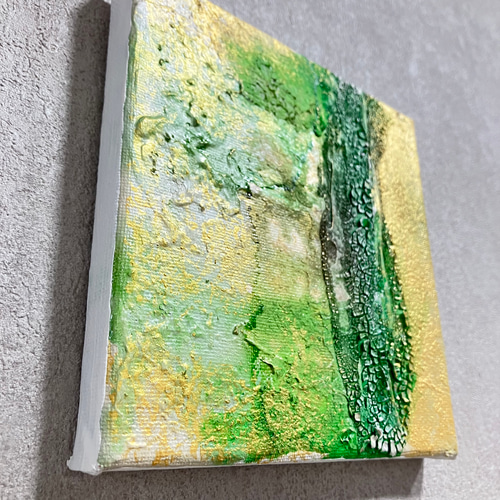 金と緑の現代アート｜テクスチャーアート　アートパネル　インテリア　壁掛け　原画 金と緑の現代アート｜テクスチャーアート アートパネル インテリア