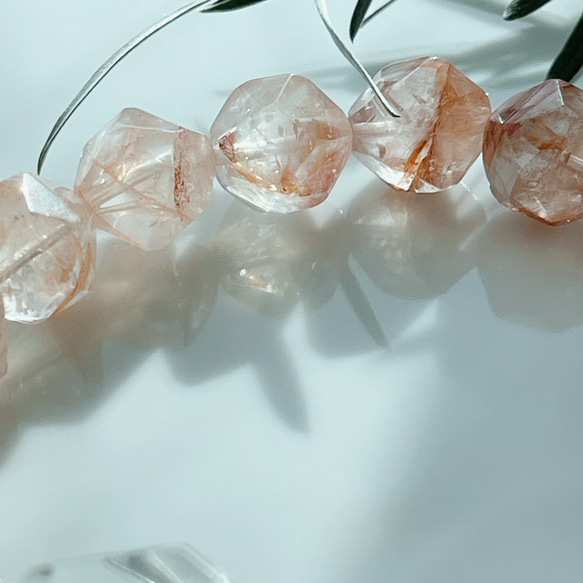 ガネーシュヒマール産水晶&マニカランヒマラヤピンク水晶ブレス 8枚目の画像