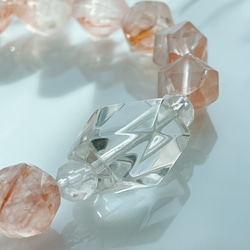 ガネーシュヒマール産水晶&マニカランヒマラヤピンク水晶ブレス 9枚目の画像