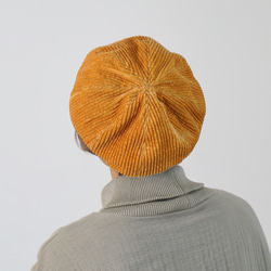 燈芯絨貝雷帽/橙色/遠州紡織 第3張的照片