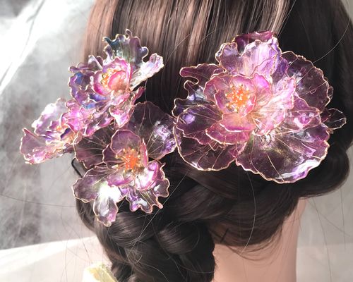 くし　旧蔵　紗音　蓮の花 かんざし 4弁桜の鈴生り簪 サクラ さくら ピンク 春 和風