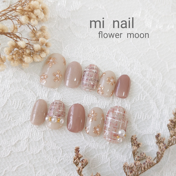 再販⁎⋆*﻿Νew*°♡ネイルチップ No.156 ベージュチェックの冬ネイル