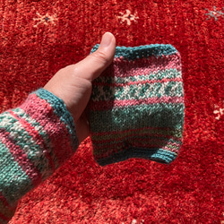 Creema限定2023 クリスマスプレゼント　手編み小物　ハンドウォーマー 5枚目の画像