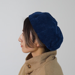 コーデュロイベレー帽/ネイビー/遠州織物 2枚目の画像