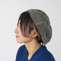コーデュロイベレー帽/オリーブグリーン/遠州織物 3枚目の画像