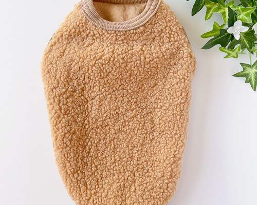 犬服 あったかボアタンクトップ モカ茶 ペット服・アクセサリー