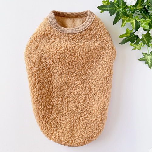 犬服 あったかボアタンクトップ モカ茶 ペット服・アクセサリー