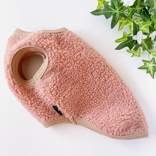 犬服 あったかボアタンクトップ くすみピンク ペット服・アクセサリー