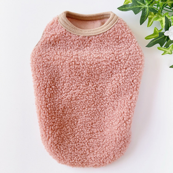 犬服 あったかボアタンクトップ くすみピンク ペット服・アクセサリー