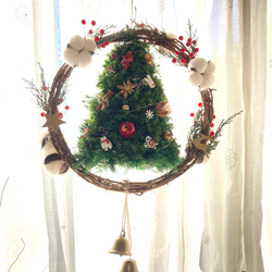 【専用】クリスマスフライングリース♡ クリスマスのフライングリースのサンキャッチャーモビール