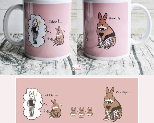 バニーガールの理想と現実マグカップ マグカップ スタジオレッキス