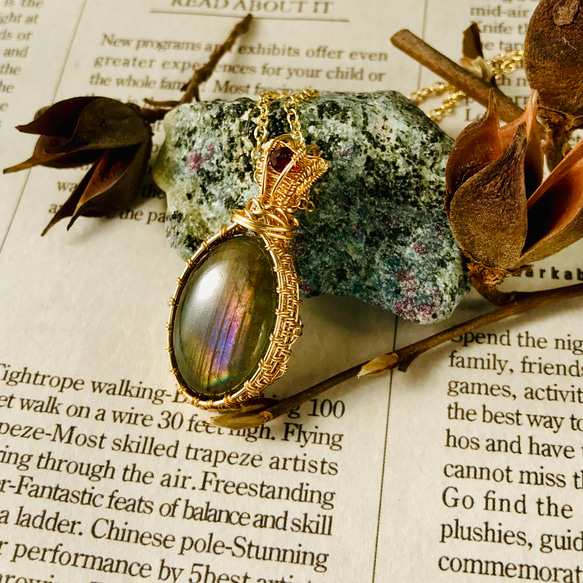 なつ ラブラドライトのペンダントトップ 1 ラブラドライトペンダント