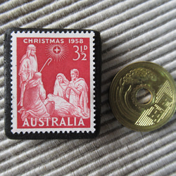 オーストラリア　クリスマス切手ブローチ9126 3枚目の画像