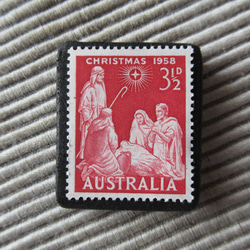 オーストラリア　クリスマス切手ブローチ9126 1枚目の画像