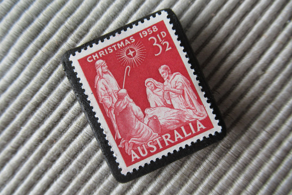 オーストラリア　クリスマス切手ブローチ9126 2枚目の画像