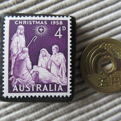 オーストラリア　クリスマス切手ブローチ9127 3枚目の画像