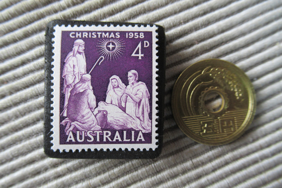 オーストラリア　クリスマス切手ブローチ9127 3枚目の画像