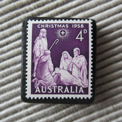 オーストラリア　クリスマス切手ブローチ9127 1枚目の画像