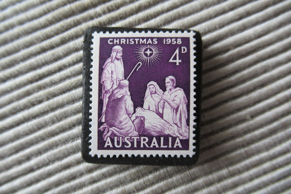 オーストラリア　クリスマス切手ブローチ9127 1枚目の画像