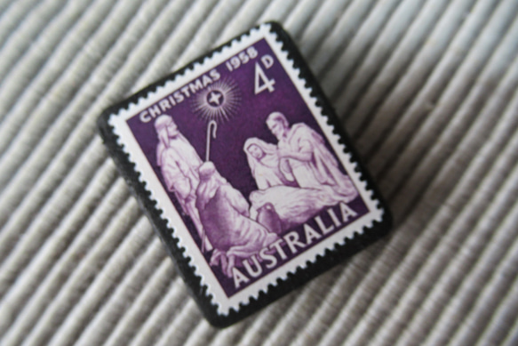 オーストラリア　クリスマス切手ブローチ9127 2枚目の画像