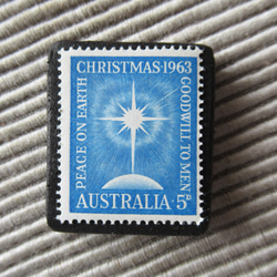 オーストラリア　クリスマス切手ブローチ9128 1枚目の画像
