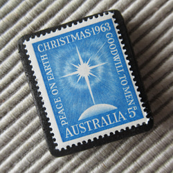 オーストラリア　クリスマス切手ブローチ9128 2枚目の画像