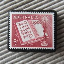 オーストラリア　クリスマス切手ブローチ9129 1枚目の画像