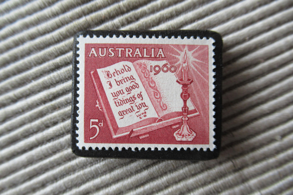 オーストラリア　クリスマス切手ブローチ9129 1枚目の画像