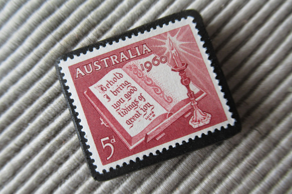 オーストラリア　クリスマス切手ブローチ9129 2枚目の画像