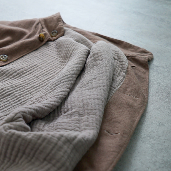 Momonga 羊毛大衣/粉米色/遠州紡織 第11張的照片