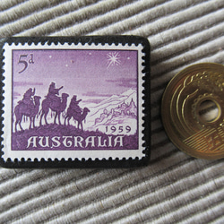 オーストラリア　クリスマス切手ブローチ9130 3枚目の画像