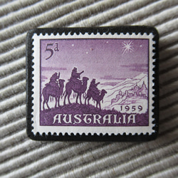 オーストラリア　クリスマス切手ブローチ9130 1枚目の画像
