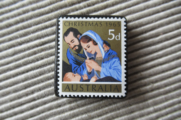 オーストラリア　クリスマス切手ブローチ9131 1枚目の画像