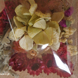 ドライフラワー　シロタエギク　貝細工　スモークツリー　ユキヤナギ　アジサイ　ケイトウ　ヘッド　リース　花材　材料 4枚目の画像